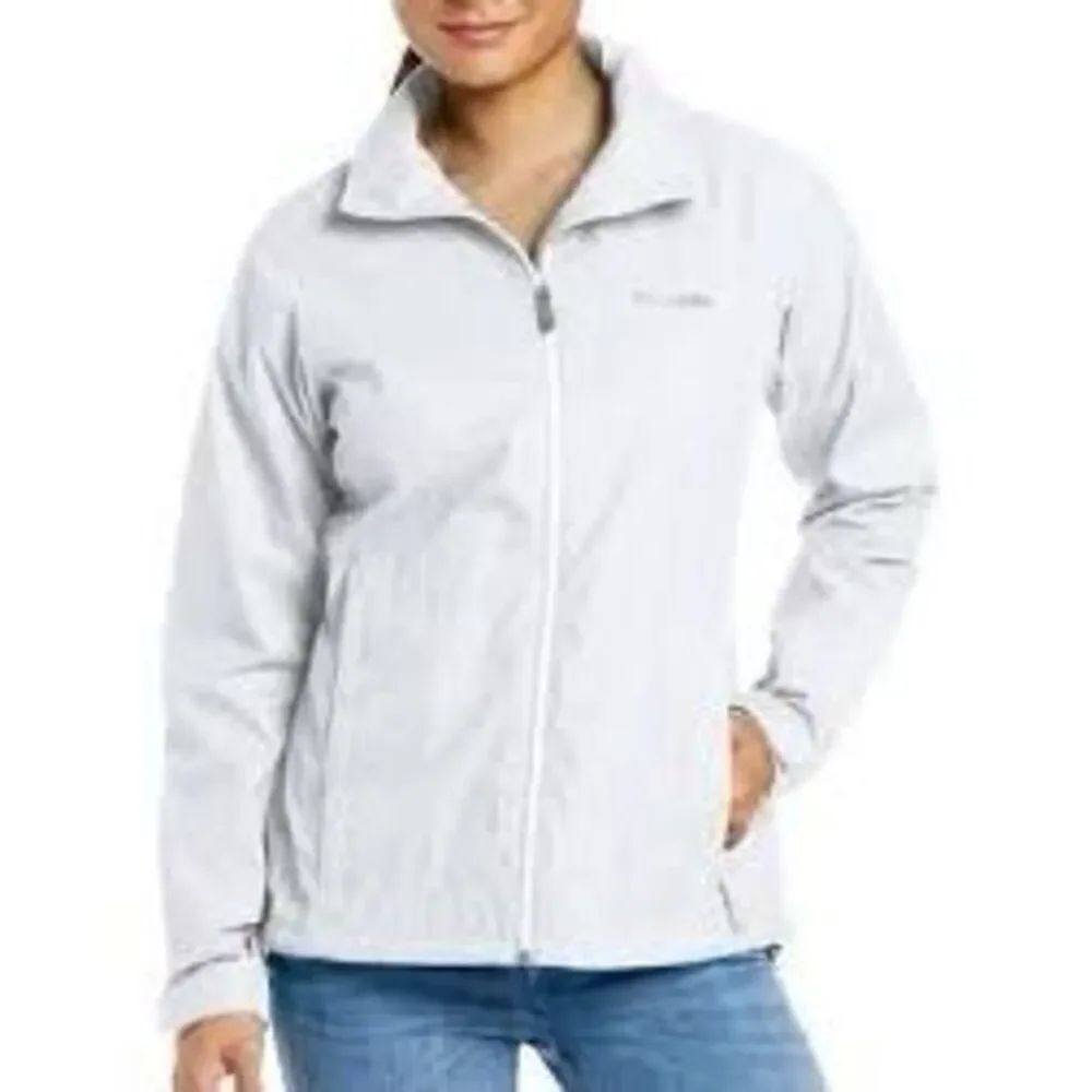 Columbia size 1X Switchback white windbreaker.